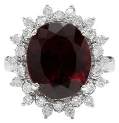 8.80 Carats Natural Impressive Red Garnet and Diamond 14K White Gold Ring Total Natural Red Garnet Weight is: Approx 8.00 Carats Red Garnet Measures: Approx. 13.00 x 10.91mm Natural Round Diamonds Weight: Approx. 0.80 Carats (color G-H / Clarity SI1-2) Ring total weight: Approx. 6.0 grams Ring size: 7 (we offer free re-sizing upon request) Disclaimer: all weights, measurements and colors are approximate and may vary slightly from the listed dimensions or as seen in the image. All pictures are ma Classic Burgundy Ruby Ring For Formal Occasions, Luxury Red Ruby Ring For Formal Occasions, Formal Red Gemstone Brilliant Cut Diamond Ring, Red Brilliant Cut Diamond Ring For Formal Occasions, Red Brilliant Cut Diamond Ring For Formal Events, Classic Red Diamond Ring For Formal Occasions, Emerald Cut Aquamarine Ring, Garnet Gem, Emerald Cut Rings