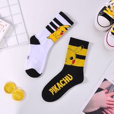 What's much Much cooler than normal socks? PIKACHU socks! YES! Kawaii Stockings, Pikachu Cute, Pokemon Shirts, Kawaii Stuff, Pokemon Plush, Kawaii Plush, Kawaii Plushies, Sock Animals, Kawaii Animals