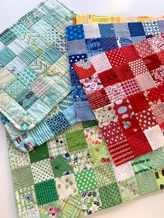 several different types of quilts laid out on top of each other