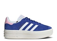 Wmns Gazelle Bold 'Lucid Blue Pink' - Adidas - HQ6894 - true pink/semi lucid blue/core white | Flight Club Trending Adidas Shoes, Blue And Pink Gazelle, Blue And Pink Adidas, Pink And Blue Design, Platform Gazelle Adidas, Colorful Womens Sneakers, Cute Preppy Shoes, Cute Addidas, Trendy Adidas Shoes