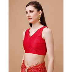 Red colored saree is prettified with beautiful bandhani printed with embroidered border work as shown which makes it appear classy. This saree is made of chiffon fabric which is accompanied with dola silk blouse piece which you can customise as per your design/style. Women can buy this saree to wear for their party and funcitons. Note:- The actual product may differ slightly in color and design from the one illustrated in the images when compared with computer or mobile scree Measurements: Saree : Chiffon : 5.5 Mtrs Blouse : Chiffon : 0.8 Mtr Material: Chiffon Stitch Type: Unstitched Country of Origin: India Care Guide: Dry Clean Red Pre-draped Saree With Embroidered Border For Festivals, Bollywood Style Georgette Blouse With Embroidered Border, Bollywood-style Georgette Blouse With Embroidered Border, Semi-stitched Georgette Blouse With Embroidered Border, Festive Georgette Blouse With Embroidered Border, Traditional V-neck Saree For Puja, Red Georgette Blouse Piece For Navratri, Red Georgette Blouse With Zari Work, Red Georgette Saree With Unstitched Blouse