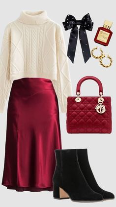 Christmas House Party Outfit, Modest Church Outfits Fall, Christmas Dinner Outfit Classy, Modest Christmas Outfit, Christmas House Party, Company Christmas Party Outfit, Christmas Party Outfits Classy, Classy Christmas Outfit, White Christmas Outfit