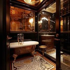 26 Bathrooms Where Modern Luxury is Enhanced by Classic Opulence Gold Bathroom Fixtures, Unique Bathroom Design, Black And Gold Bathroom, Best Kitchen Design, Luxurious Hotel, Most Luxurious Hotels, Gold Bathroom, Unique Bathroom, Bathroom Design Luxury