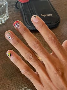 Guy Nail Ideas, Guys Nails Painted Ideas, Mens Nails Painted Aesthetic, Men Painted Nails Aesthetic, Mens Nails Painted, Manicure Ideas For Men, Stud Nails Designs, Men’s Nails Painted, Nail Art Designs Men