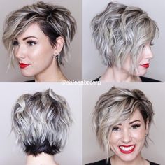 Asymmetrical Bob Short, Cute Short Haircuts, Hair Summer, Short Bob Hairstyles, Hair Today, Bob Hairstyle, Short Hairstyles For Women, Thick Hair