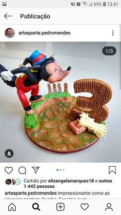 an image of a cake made to look like mickey mouse