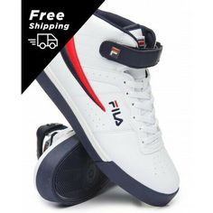 Men's Fila High Top Basketball Shoes. Line up at the key and make your best shot with the Fila Vulc 13 Mid Plus sneakers on your feet! A midrise design combines with a lace-up front, throwback silhouette, and plush comfort to give you a pair of comfy sneaks you'll love. Pair the Vulc 13 Mid Plus with basketball shorts when you're on the court, or wear with denim or sweats for a laid-back casual vibe. LIMITED EDITION NAVY SOLE CLASSIC Cushioned removable insole Synthetic upper Fila logo Perforati Sporty High-top Skate Shoes With Laces, Sports High-top Sneakers With Elastic Laces, Cushioned Lace-up High-top Sneakers For Sports, Non-slip Lace-up High-top Sneakers For Sports, Lace-up Skate Shoes With Boost Midsole, Mid-top Skate Shoes With Laces For Light Sports, Casual Basketball Shoes With Elastic Laces For Streetwear, Casual Basketball Shoes With Elastic Laces, Mid-top Laced Skate Shoes For Light Sports