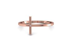 Tiny Sideways Cross Ring 14K Rose Gold Ring Champagne Diamond Ring Dainty Cross Ring This is an always a classic and delicate ring made in solid 14K Rose Gold with a tiny Champagne diamond as an accent. You can wear it with other rings or just on it own. Width and thickness about 1.1mm. We only work with environment-friendly precious metals and conflict-free stones. All our jewelry is made in SOLID gold, no gold-filled or gold plated jewelry. The process we use to fabricate our jewelry is of mos Gold Cross Ring, Champagne Diamond Rings, Gold Heart Ring, Symbolic Jewelry, 14k Rose Gold Ring, Tiny Diamond, White Gold Diamond Rings, Cross Ring, Champagne Diamond