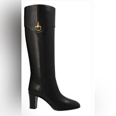 New With Tag Comes With Box Black Gucci Boots For Business, Gucci Round Toe Boots For Workwear, Gucci Boots For Workwear, Classic Gucci Boots For Work, Elegant Gucci Boots For Business, Classic Gucci Boots With Leather Lining, Gucci Black Business Boots, Gucci Formal Boots With Leather Sole, Gucci Designer Boots For Business