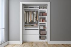 Stella 54" W Kloset Closet System Athens White Custom Closet Organization, No Closet Solutions, Closet Renovation, Closet Organizing Systems, Closet Remodel, Closet Rod, Closet Makeover, Bed Frame With Storage, Custom Closet