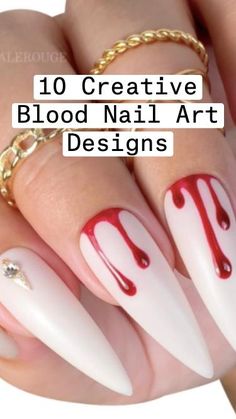 https://www.julyblossom.com/blood-nail-art-designs-for-halloween/ Art Designs, Nail Art Designs, Nail Art, Nails, Beauty, Art, Nail Arts