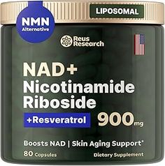 Reus Research NMN Supplement Alternative - Liposomal Nicotinamide Riboside, Resveratrol, Quercetin by Reus Research - High Purity NAD Supplement for Anti-Aging, Energy, Focus - 80 Capsules Supplement For Skin, Increase Testosterone Levels, Increase Testosterone, Dna Repair, Anti Aging Supplements, Daily Energy, Testosterone Levels, Skin Aging, Mood Boost