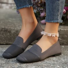 Material:FabricClosure:Slip-onToe Style:Square ToeSpecial Features:LightweightPatterned:Solid colorAll-season:All-seasonPrinting Type:No PrintingStyle:CasualItem ID:XR59530 Gray Flat Slip-ons For Summer, Casual Synthetic Pointed Toe Slip-ons, Casual Pointed Toe Synthetic Slip-ons, Casual Pointed Toe Slip-ons With Textured Sole, Comfortable Stretch Slip-ons For Spring, Gray Flats For Spring, Casual Gray Slip-on Flats, Casual Pointed Toe Slip-ons, Casual Pointed Toe Flats With Textured Footbed