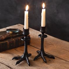 Crows Feet Taper Holders - Iron Accents Gothic Candles, Taper Holders, Iron Candle, Up House, Gothic Decor, Taper Candle Holders, Candle Holder Set, Dream House Decor, Crows