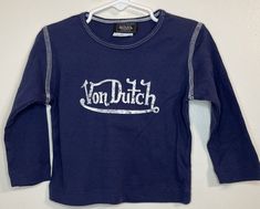 Von Dutch NEW Toddler Kids Size 3T Navy Blue Long Sleeve Tee T Shirt 90s VTG. Navy Blue Long Sleeve, Von Dutch, Toddler Kids, Blue Long Sleeve, Long Sleeve Tee, Long Sleeve Tees, Navy Blue, T-shirt, Navy