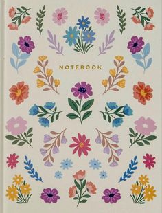 the notebook is decorated with colorful flowers and leaves