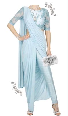 Powder Blue Saree, Punjabi Suit Embroidery, Concept Saree, Suit Embroidery Designs, Laces Design, Jersey Blouse, Suit Embroidery, Stitched Saree