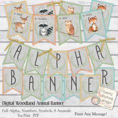 the digital woodland animal banner is shown