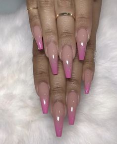 Shiny Nails Designs, Unghie Sfumate, Ombre Nail Designs, Pink Nail, Fabulous Nails, Coffin Nails Designs, Fancy Nails, Best Acrylic Nails, Gorgeous Nails