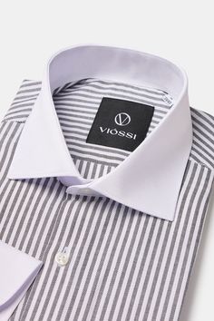 Color: black striped Spread white collar White cuffs Material: 100% cotton Fitting: slim-fit Care instructions: dry clean only Formal Cotton Shirt With Striped Collar, Fitted Dress Shirt With Striped Collar For Business Casual, Classic Pinstripe Shirt With Contrast Stripes, Office Cotton Shirt With Vertical Stripes, Striped Slim Fit Cotton Dress Shirt, Black Formal Top With Striped Collar, Formal Fitted Shirt With Striped Collar, Fitted Shirt With Striped Collar For Business Casual, Formal Cotton Dress Shirt With Striped Collar