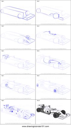 how to draw a racing car in 3 easy steps - step by step instructions for beginners