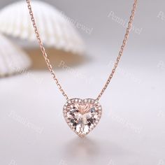 Morganite Diamond Necklace Pink Morganite Heart Pendant Necklace Halo Necklace 14K Rose Gold Natural Morganite Jewelry Promise Bridal Gift Material:Solid 9k 14K 18K Rose Gold (yellow gold, white gold are available) Stone:10mm Heart Shaped Natural Morganite and 0.15ct SI-H Color Natural Diamond/Moissanite Setting:Prongs Necklace length:about 45mm, if you need more longer ,please contact with me. ---------------------------------------------- Craft Period: All our items are handmade, pls allow me Wedding Fine Jewelry Heart Gemstone Necklace, 14k Pink Gold Necklace For Wedding, 14k Pink Gold Necklaces For Wedding, Fine Jewelry Heart Gemstone Necklace For Wedding, Pink Gold 14k Wedding Necklace, Pink Gold 14k Gold Necklace For Wedding, Rose Gold Heart Diamond Necklace, 14k Gold Pink Necklaces For Wedding, Heart-shaped Gemstone Necklace For Wedding