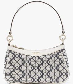 From kate spade new york, this Spade Flower Jacquard Convertible Shoulder Bag features: Signature JacquardFaille liningTrim: Leather trimPinmount logoOptional (and adjustable) crossbody strapApprox.: 10" W x 6" H x 2.5" DImported. Kate Spade Shoulder Purse, Kate Spade Flower Bag, Kate Spade Runway, Kate Spade Bag Aesthetic, Kate Spade Purse Aesthetic, Kate Spade Aesthetic, Kate Spade Floral Bag, Handbags Kate Spade, Kate Spade Mini Bag