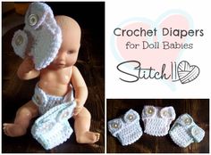 crochet diapers for doll babies and baby booties