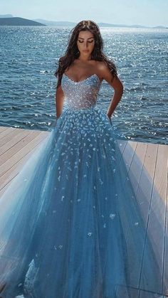 Trendy Prom Dresses, Stunning Prom Dresses, Elegant Prom Dresses, Blue Wedding Dresses