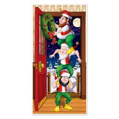 an image of three elves in front of the door