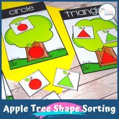 apple tree shape sorting game for kids