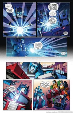 a comic page with an image of a robot in the background and another panel showing what is