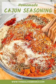 homemade cajun seasoning mix in a glass bowl