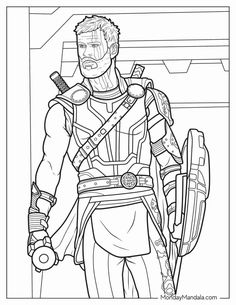 Thor Coloring Pages, Thor Drawing, Hero Drawing, Tinkerbell Coloring Pages, Power Rangers Coloring Pages, Avengers Coloring Pages, Superhero Coloring Pages, Avengers Coloring, Avengers Thor