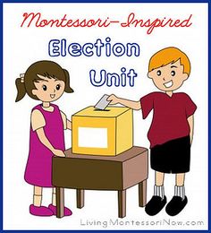 Lots of activities and a link to a Kids' Government Activities Pinterest Board with lots more activities for mock elections and other election activities for kids at many ages. If you're just looking for simple activities or book suggestions, you'll find them in this post or on the Pinterest board, too. Government Activities, Literature Activities, Simple Activities, Montessori Classroom, Homeschool History, Montessori School, Cultural Studies