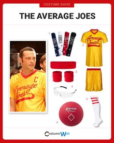 a costume guide for the average joe's, including an orange jersey and red socks