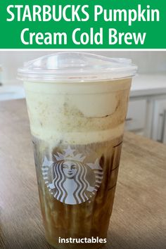 starbucks pumpkin cream cold drink with text overlay