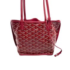 Goyard Anjou Mini Tote Red/Maroon/Burgundy Leather Goyard Anjou Leather Burgundy Anjou Mini, Goyard Anjou, Red Maroon, Mini Tote, Bag Lady, Shoulder Bag, Red, Leather, Color