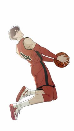 a drawing of a basketball player holding a ball