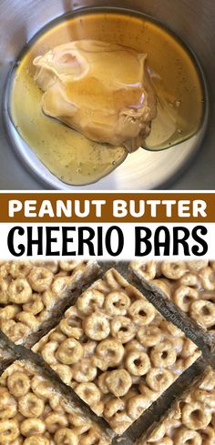 the ingredients to make peanut butter cheerio bars