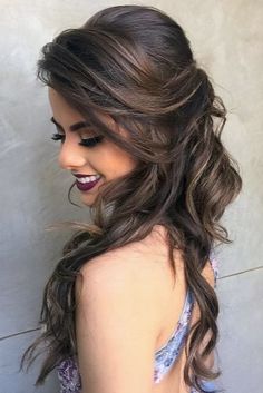 Half Up Half Down Wedding Hairstyles Ideas ★ half up half down wedding hairstyles side swept joaovhair Wedding Hair Side, Engagement Hairstyles, Side Hairstyles, Half Up Half Down