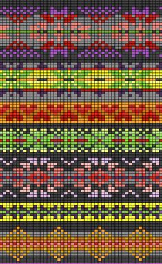 a cross stitch pattern with many different colors