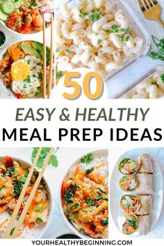 easy and healthy meal prep ideas with text overlay