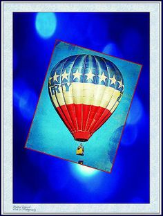 a hot air balloon with the american flag painted on it