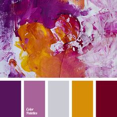 the color palette is purple, orange and yellow