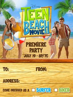 an advertisement for the teen beach movie