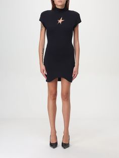 Dress MUGLER Woman color Black Mugler Star, Mugler Dress, Asymmetrical Black Dress, Dress Woman, Dress For Woman, Midi Cocktail Dress, Italian Fashion Designers, Mini Velvet Dress, Lace Midi Dress