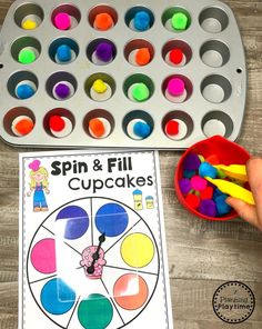 this spin and fill cupcakes activity is perfect for toddlers