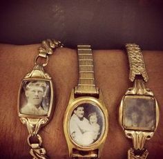 Repurpose an old vintage watch by putting an old picture in it.  It's best if you can put a picture of who's jewelry it was. :) Love this! Solar Diy, Flooring Diy, Vintage Upcycling, Upcycle Vintage, Locket Bracelet, Diy Solar, Diy Flooring, Diy Schmuck