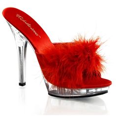 Pucker & Wink High Heeled Slipperssize 8redbrand New.. Never Worn Bedroom Heels, Furano, Clear Shoes, Red Fur, Pleaser Shoes, High Heel Slippers, Platform Stilettos, Heel Slippers, Red High